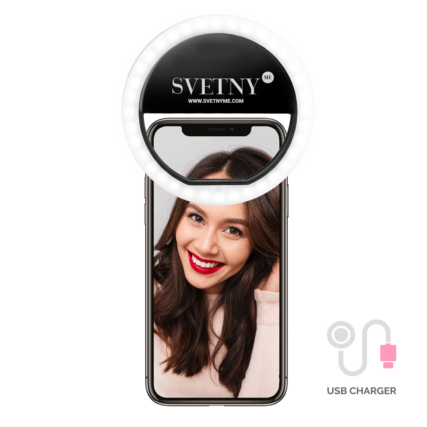 Селфи Ринг с USB зарядно
